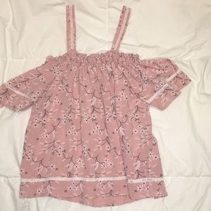 Pink off the shoulder shirt